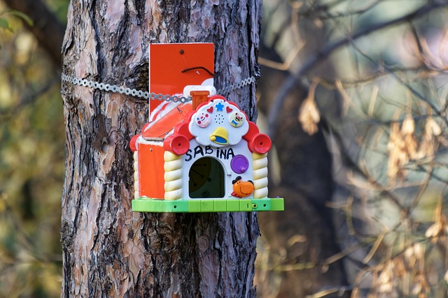 photo d'un nichoir décoré